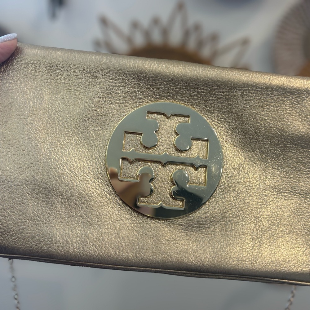 Tory Burch Metallic Gold Clutch